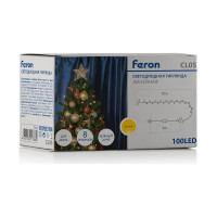 Линейная гирлянда FERON CL05, 100LED, желтый, 10м+3м, IP20, 6W, 32309