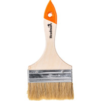 Кисть HEADMAN малярная плоская "Бейсик" натуральная щетина 4 д. 100мм 682-007