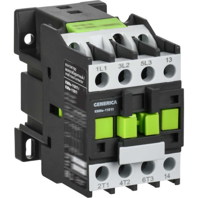Контактор GENERICA КМИе-11811 18А 230В/АС3 1NC KKME11-018-230-01