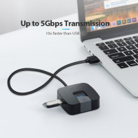 Концентратор Vention OTG USB 2.0/ USB 3.0 на 4 порта, черный - 0.5 м. CHABD