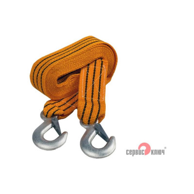 Ленточный трос СЕРВИС КЛЮЧ 5т. в пакете 2 крюка 73705