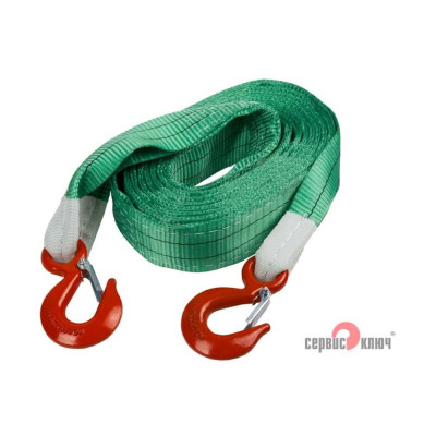 Ленточный усиленный трос СЕРВИС КЛЮЧ 10 т, в пакете 19010