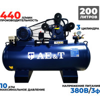 Компрессор AE&T 200л 440л/мин 380В TK-200-4