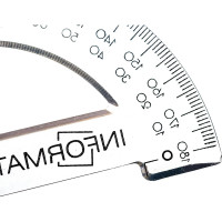 Транспортир INFORMAT 180 гр, 10 см, пластик, прозрачный ТРПТ180-10