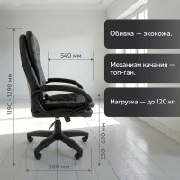 Компьютерное кресло CHAIRMAN 795 LT кожзам черный 00-07014616