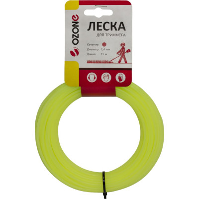 Леска для триммера (15 м; 2.4 мм; шестиугольник) OZONE LTR-2.4HX-15