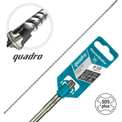 Бур Quadro (10x1000 мм; SDS-plus) RENNBOHR 511010