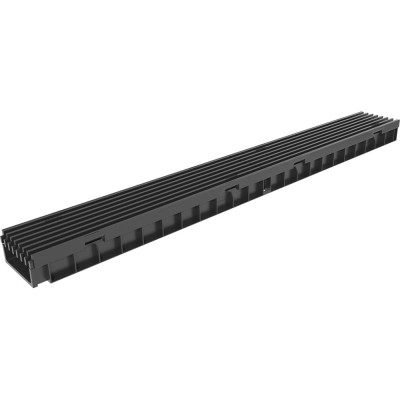Лоток водоотводный Gidrolica Light 1000x115x58 мм пластиковый с решеткой пластиковой ячеистой, 08091