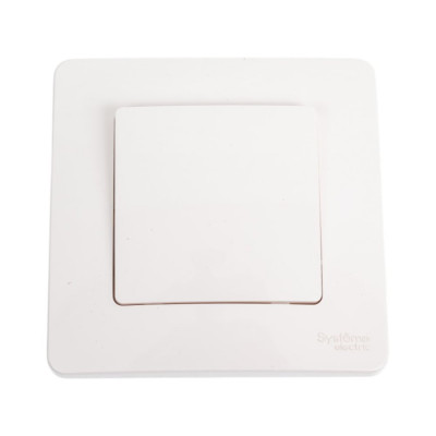 1-клавишный выключатель Systeme Electric BLANCA скрытой установки, 6А, 250B, молочный BLNVS006102
