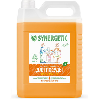Средство для мытья посуды SYNERGETIC СОЧНЫЙ АПЕЛЬСИН 5 л 4623722258335 103502