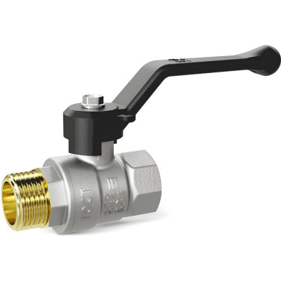 Шаровой кран LD Pride латунь никель Ду15 Ру40 ВР/НР рычаг 007-9923