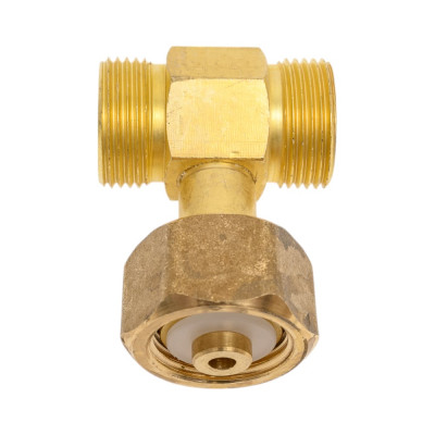 Тройник латунный кислородный (гайка G3/4"-G3/4" наружная-G3/4" наружная) СваркаДжет 4301010803003