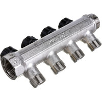 Коллектор СТМ 4 выхода, вентиль, наружная резьба, 3/4х1/2 C4MV3412N