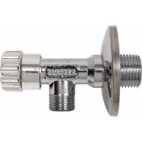 Угловой вентильный кран Tiemme с розеткой, 1/2"х3/8", хром 2950013