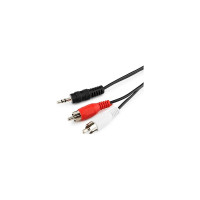 Аудио кабель Cablexpert Jack 3.5(M)/2xRCA, 5м, черный, пакет CCA-458-5M