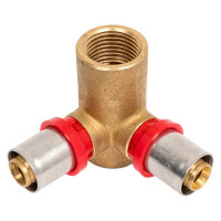 Водорозетка TIEMME пресс-В проходная h 52 мм, 16x1/2"x16 1650111