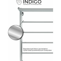 Полотенцесушитель INDIGO Line с полкой 1" - 3/4 - 1/2, 80/50, м/о 50 см, боковое подключение справа LLSHSW80-50R-б/п-50