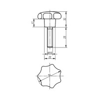 Звездообразная рукоятка KIPP K0152.45010X25
