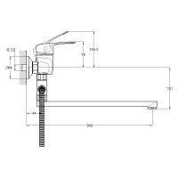Смеситель для ванной Solone LUN6-A031