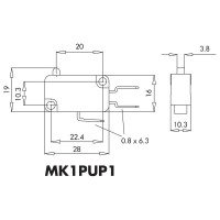 Микро-выключатель Emas 10A, 250V AC MK1PUP1