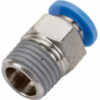 Фитинг цанговый прямой с наружной резьбой 1/4M для трубки диаметром 6 мм SHPI PC 06-R02
