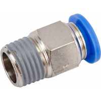 Фитинг цанговый прямой с наружной резьбой 1/4M для трубки диаметром 8 мм SHPI PC 08-R02