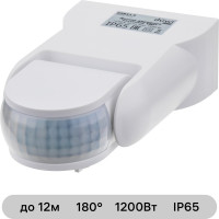 Настенный датчик движения duwi DD-02 180 1200Вт 10-900с 12м 10-2000Лк IP65 белый 25831 5
