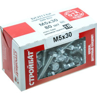 Болт Стройбат DIN 933 М5x30 белый цинк 80 шт 005531