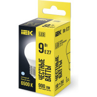 Лампа IEK LED, G45, шар, 9вт, 230В, 6500К, E27 LLE-G45-9-230-65-E27