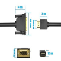 Кабель HDMI Vention 19M/DVI-D Dual link 25M - 2 м. ABFBH