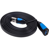 Кабель-удлинитель Vention USB 3.0 AM/AF - 1,5м плоский VAS-A13-B150