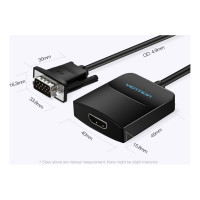 Мультимедиа конвертер Vention VGA + аудио, HDMI, гибкий, черный ACNBB