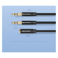 Гибкий переходник-разветвитель Vention Jack 3.5 mm F 4 pin/Jack 3.5 mm M x 2 - 1м BBDBF