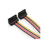 Кабель питания-разветвитель Vention SATA 15pin M / 2 x SATA 15pin F, угол 90 - 0.15м KDBBB