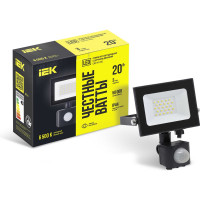 Светодиодный прожектор IEK, СДО 06-20Д черный с Датчиком Движения IP54 6500K LPDO602-20-65-K02