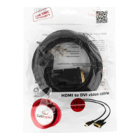 Кабель Cablexpert HDMI-DVI 19M/19M 4.5м single link медь, позол.разъемы, экран, черный CC-HDMI-DVI-15
