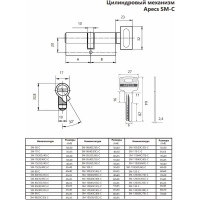 Цилиндровый механизм Apecs SM-110/50C/60/-C-NI 23191