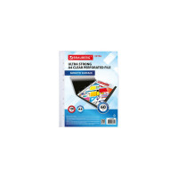 Плотные перфорированные глянцевые папки-файлы BRAUBERG EXTRA 600 А4 комплект 100 шт, 60 мкм 229665