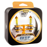 Галогеновая лампа MTF Light Aurum H7, 12В, 55Вт, 1500 лм, 3000К 50768 HAU1207