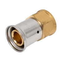 Муфта HENCO накидная гайка, плоское уплотнение, латунь пресс, 26x3/4" 26P-26Z05