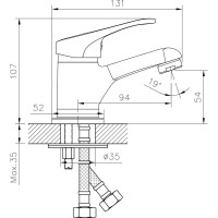 Одноручный смеситель для умывальника Decoroom монолитный DR21011
