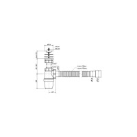 Бутылочный сифон ORIO 1 1/4 40, малый корпус, с гибкой трубой 40-40/50 А-3202