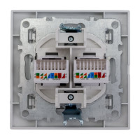 Розетка EKF Минск, RJ-45, 2-местная, СП, белая ERK02-035-10