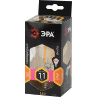 Светодиодная лампа ЭРА FLED, A60-11W-827-E27 филамент, груша, 11Вт, теплый, Е27 Б0035025