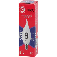 Светодиодная лампа ЭРА LED BXS8W865E14 R, свеча на ветру, 8 Вт, холодный, E14 Б0045345