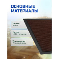 Влаговпитывающий коврик In'Loran 40x60 см., КОМФОРТ коричневый, 20-462