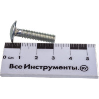 Мебельный болт с усом Element DIN 607 6x25 белый цинк 70 шт 244290