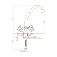 Смеситель для кухни Zollen Wolfsburg высота 218 мм WO75420431-1 444811