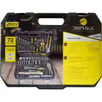 Набор инструмента Эврика 1 4" 1 2"DR 6-гранный 72 предмета ER-80072 575565