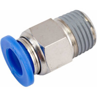 Фитинг цанговый прямой с наружной резьбой 1/4M для трубки диаметром 8 мм SHPI PC 08-R02